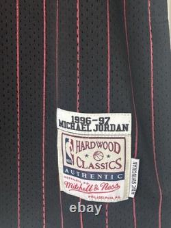 NWT Michael Jordan #23 Black Pinstripes Chicago Bulls Mitchell & Ness 96-97 XL