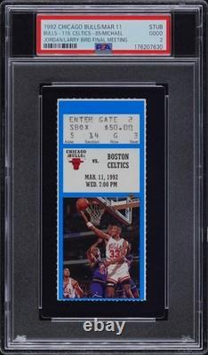 PSA 2 MICHAEL JORDAN vs LARRY BIRD FINAL GAME CELTICS @ BULLS 1992 NBA TICKET