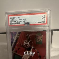 PSA 7 1993 Fleer Ultra Power In The Key #2 Michael Jordan Chicago Bulls