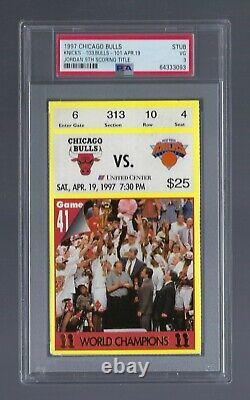 Psa 3 Michael Jordan 9th Scoring Title 1997 Nba Knicks @ Bulls Ticket Stub