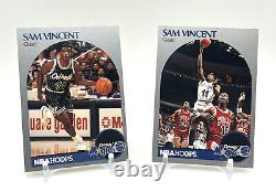 RARE 1990 NBA Hoops SAM VINCENT #223 with MICHAEL JORDAN #12 JERSEY Both cards