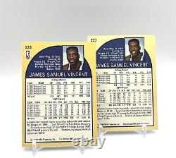 RARE 1990 NBA Hoops SAM VINCENT #223 with MICHAEL JORDAN #12 JERSEY Both cards