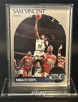 RARE 1990 NBA Hoops SAM VINCENT #223 with MICHAEL JORDAN #12 JERSEY Both cards