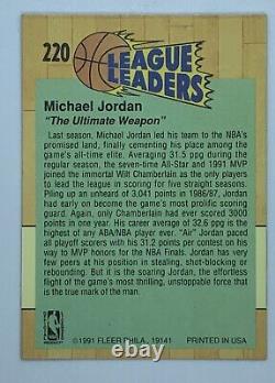 Rare Error Michael Jordan 1991-92 Fleer #220 Card Basketball Shifted Along Line