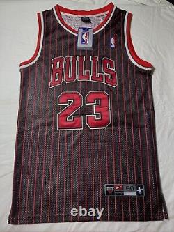 Rare NWT Authentic Nike Michael Jordan Chicago Bulls Pinstripe Players Jersey 50