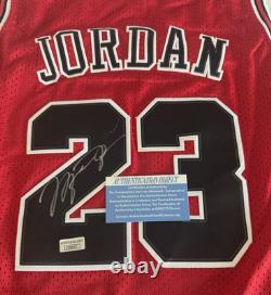 SIGNED Autographed Michael Jordan Chicago Bulls #23 FINALS Jersey Throwback