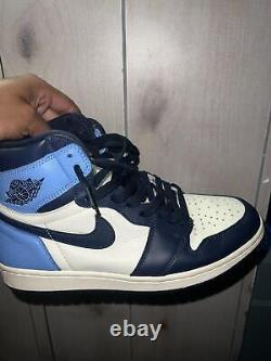 Size 9 Jordan 1 Retro High OG Obsidian, UNC 2019