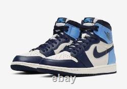 Size 9 Jordan 1 Retro High OG Obsidian, UNC 2019