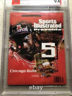 Sports Illustrated Presents 5 Chicago Bulls NBA Champs MJ Cover 6/25/97 PSA 9.4