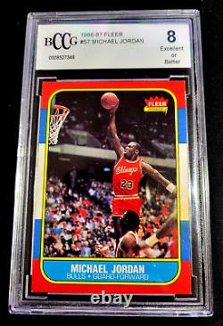 Stain Bccg 8 1986 Michael Jordan #57 Fleer Rookie Basketball G4222e35518kq