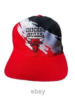 VTG Logo 7 Athletic Chicago Bulls Splash Snapback Michael Jordan NBA Rare Hat