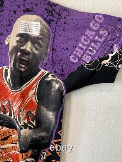 VTG Michael Jordan AOP Single Stitch Shirt MAGIC JOHNSON T's Chicago Bulls