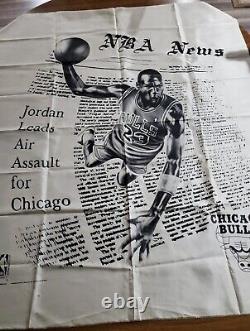 Vintage 1989 NBA News Tapestry Banner Michael Jordan Chicago Bulls 40x43 poster