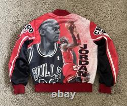 Vintage 1991 Michael Jordan Chicago Bulls Chalk Line Fanimation Jacket M