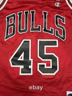 Vintage Brand New Champion Chicago Bulls Michael Jordan Jersey #45 Size 40 Red