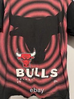 Vintage Chicago Bulls 90's Salem Sportswear NBA All Over Print T-Shirt XL AOP