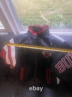 Vintage Chicago Bulls Starter Jacket Leather Mens Size XL VTG 90s Jordan