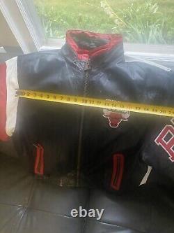 Vintage Chicago Bulls Starter Jacket Leather Mens Size XL VTG 90s Jordan