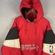 Vintage Chicago Bulls Starter Jacket Mens XL Red Hooded Pouch NBA 90s Jordan
