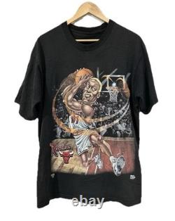 Vintage Dennis Rodman Pro Player 90s Chicago Bulls NBA Basketball Black T-Shirt