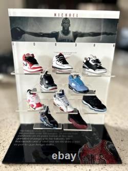 Vintage Michael Jordan Nike Display With 10 Air Jordan Mini Shoes