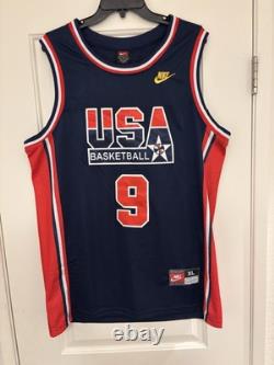 Vintage Nike Team USA Basketball Michael Jordan #9 Jersey XL Stitched Gold Nike