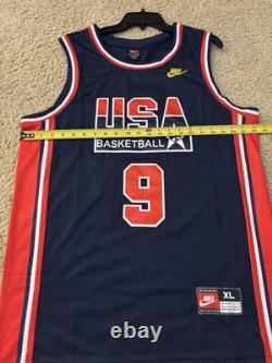 Vintage Nike Team USA Basketball Michael Jordan #9 Jersey XL Stitched Gold Nike